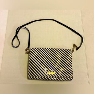 Kate Spade Ocean Drive Stripe Crossbody Handbag Black White Wallet Purse